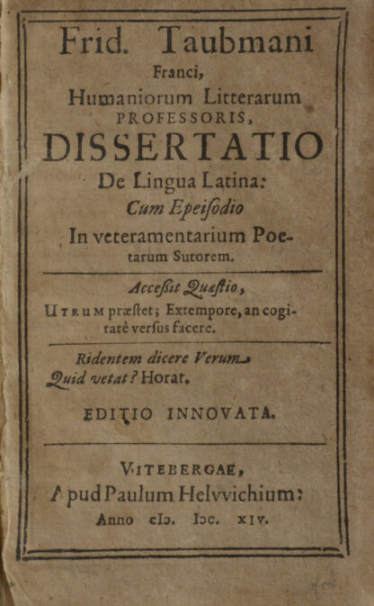 Friedrich. -Dissertatio de lingua latina: