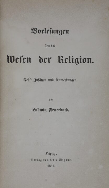 Ludwig. -Vorlesungen über das Wesen der Religion.