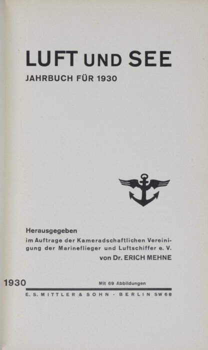 Erich (Hrsg.). -Luft und See. Jahrbuch für 1930.