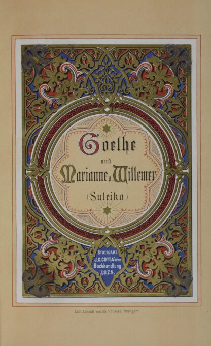 Th. (Hrsg.). -Briefwechsel zwischen Goethe und Marianne von Willemer (Suleika).