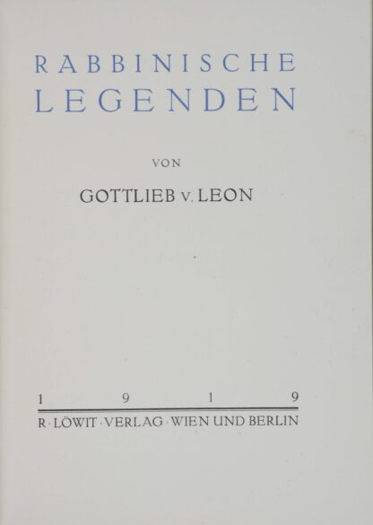 Gottlieb v. -Rabbinische Legenden.