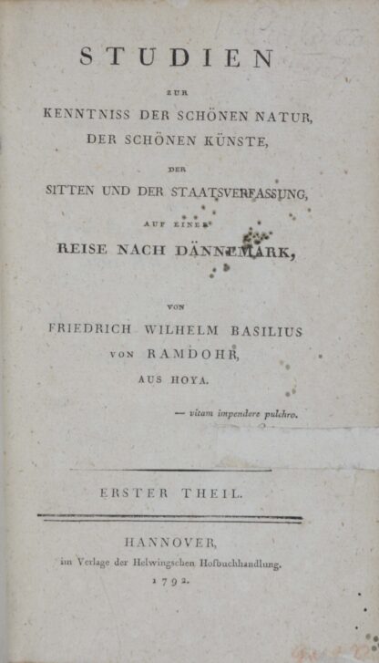 Friedrich Wilhelm Basilius von. -Studien zur Kenntniss der schönen Natur