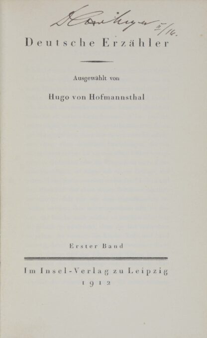 Hugo von (Hrsg.). -Deutsche Erzähler.