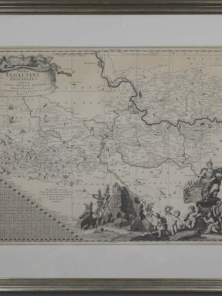 -Nova Anhaltini principatus tabula. Fürstentum Anhalt. Die Karte zeigt das Gebiet zwischen Wittenberg und Blankenburg