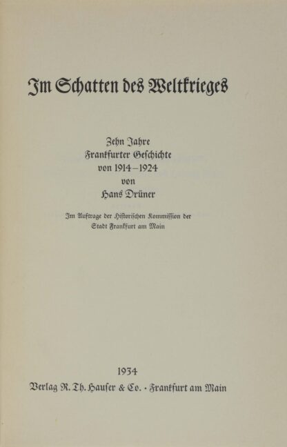 Hans. -Im Schatten des Weltkrieges.