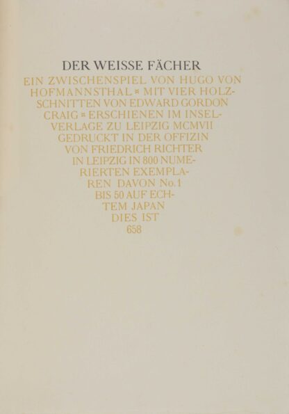 Hugo von. -Der weisse Fächer.
