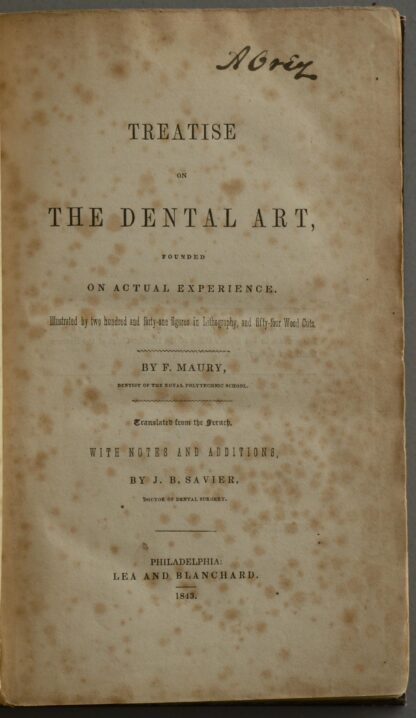 F. -Treatise on the Dental Art