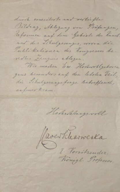 Xaver (1850-1924) Komponist und Pianist.  Brief mit Unterschrift. Berlin