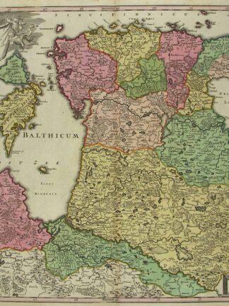 -Ducatum Livoniae et Curlandiae... Karte Lettlands und Estlands. Mit Kartusche.