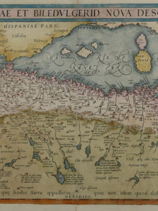 -Barbariae Et Biledulgerid Nova Descriptio. Karte Nordafrikas mit Teilen des Mittelmeers