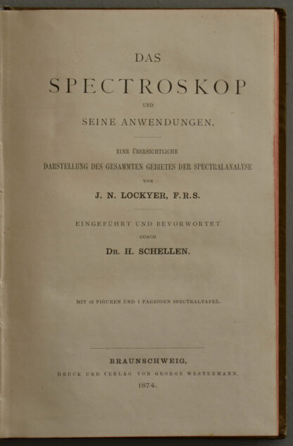J.N. -Das Spectroskop und seine Anwendungen.