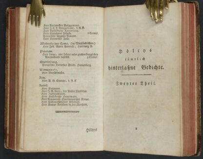 Christ(oph) Lud(wig) Heinr(ich). -Sämtlich hinterlaßne Gedichte