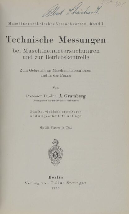 A. -Technische Messungen bei Maschinenuntersuchungen und zur Betriebskontrolle.