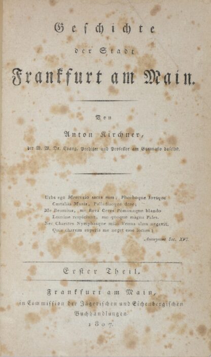 Anton. -Geschichte der Stadt Frankfurt am Main.
