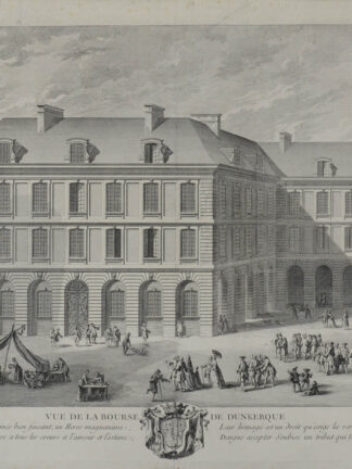 -DÜNKIRCHEN. Vue de la Bourse de Dunkerque. Teilansicht mit dem Gebäude der Börse in Dünkirchen und riecher Personenstaffage.