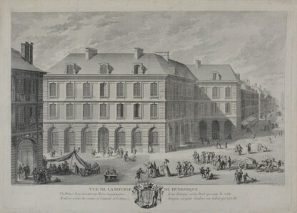 -DÜNKIRCHEN. Vue de la Bourse de Dunkerque. Teilansicht mit dem Gebäude der Börse in Dünkirchen und riecher Personenstaffage.