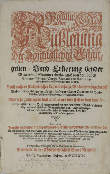 Michael. -Postilla oder Außlegung der Sontäglichen Evangelien