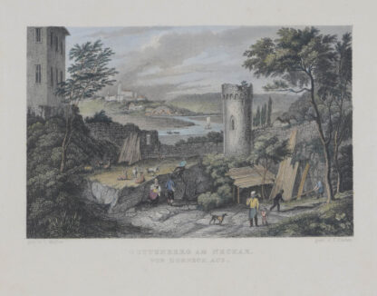-GUTTENBERG/Neckar. Gesamtansicht von Horneck aus.