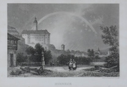 -GUNDESLHEIM/Neckar. Gesamtansicht mit dem Schloß Horneck.