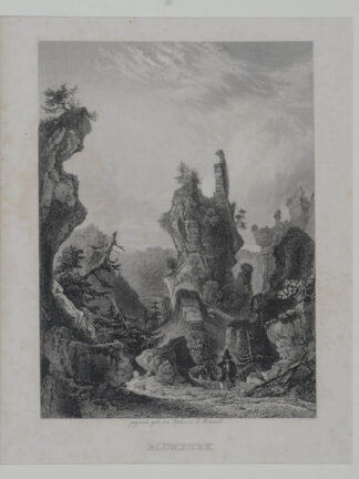 -BLUMENEK. Landschaftsansicht mit Felsen.