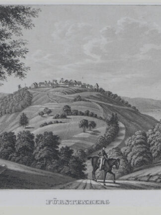 -FÜRSTENBERG/Baar. Gesamtansicht des Berges mit einem Reiter im Vordergrund.