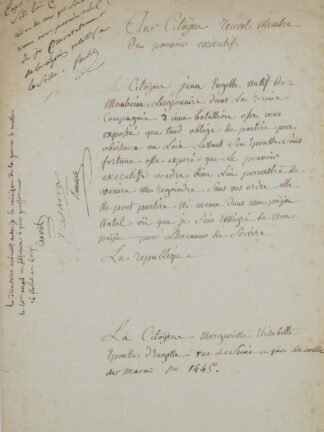 FRANZÖSISCHE REVOLUTION - -Handschriftliches Gesuch an Jean-François Reubell (Rewbell) (1747-1807)