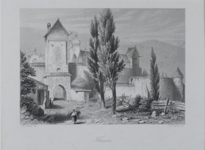 -FÜSSEN. Teilansicht mit Blick zum Stadttor.
