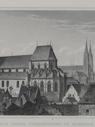 -BAMBERG. Obere Pfarrkirche mit Teilansicht.