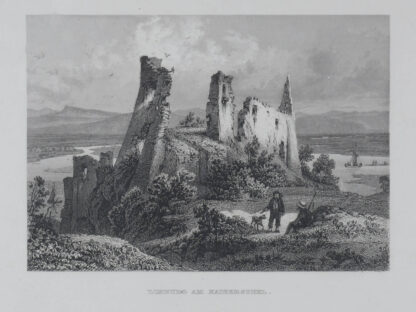 -LIMBURG am Kaiserstuhl. Ansicht der Burgruine mit dem Rheintal im Hintergrund.