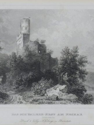 -NECKARSTEINACH. - SCHADECK. Burgansicht m. Blick ins Neckartal.