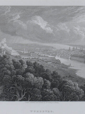 -WÜRZBURG. Gesamtansicht über den Main und Festung Marienberg.