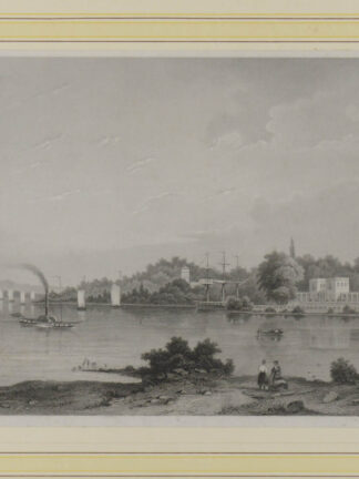 -BERLIN. - POTSDAM. Glienicke. "Klein-Glienicke bei Potsdam". Ansicht mit Segelschiffen und Raddampfer.