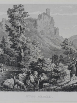 -NEIDECK/Franken. Ansicht mit der Burg.