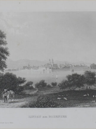 -LINDAU. Gesamtansicht über den Bodensee.