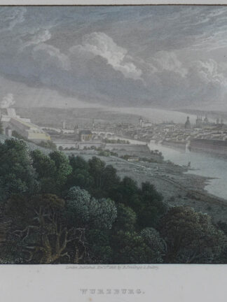 -WÜRZBURG. Gesamtansicht über den Main und Festung Marienberg.