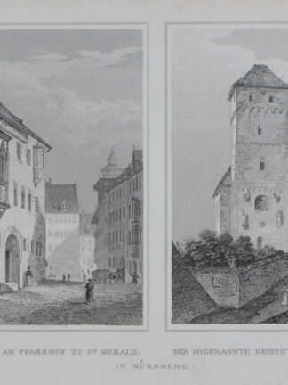 -NÜRNBERG. Erker am Pfarrhof zu St. Sebald und Heidenturm.