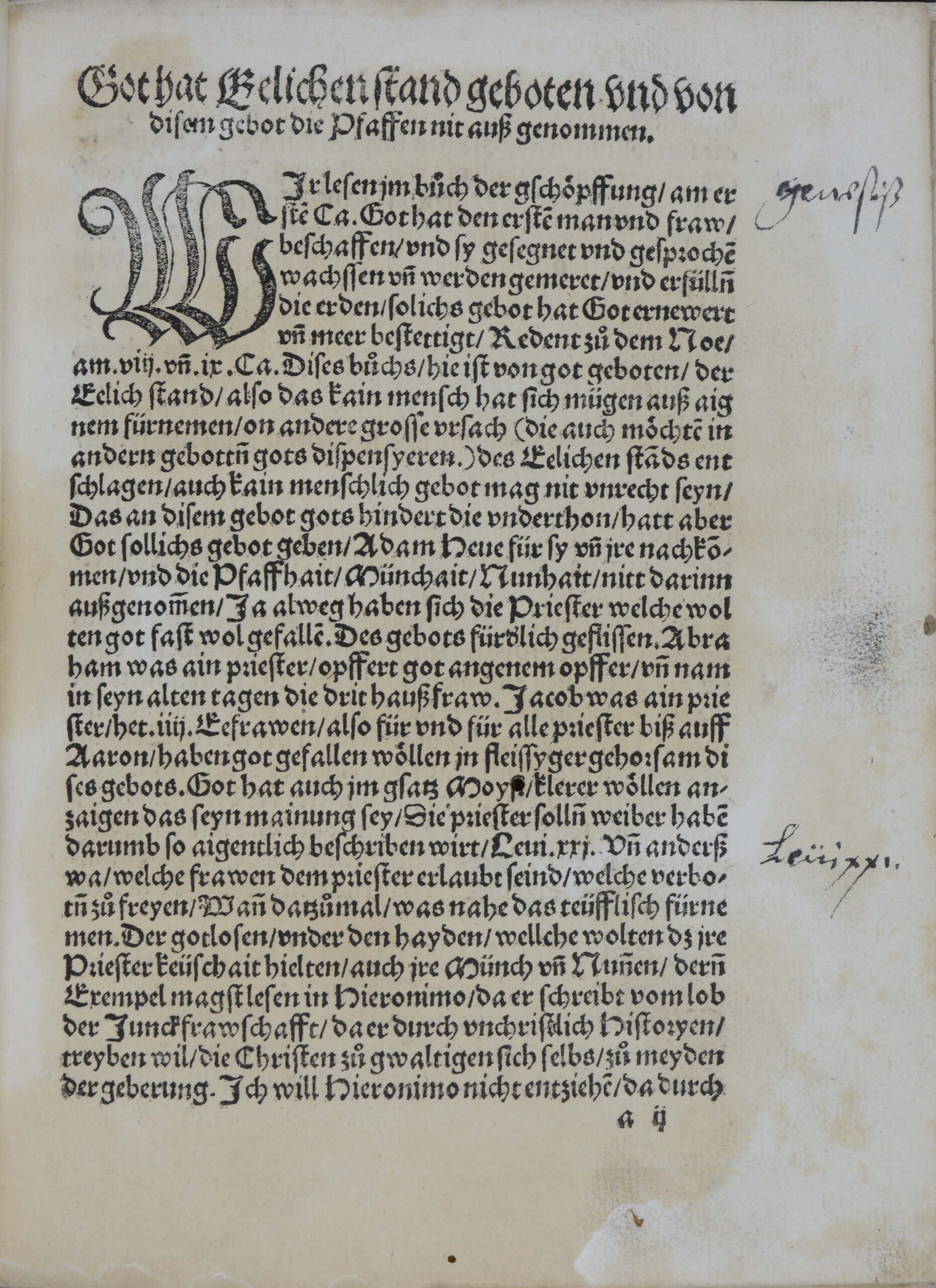 Johann. -Wie gar gfarlich sey. So ein Priester kein Eeweyb hat.