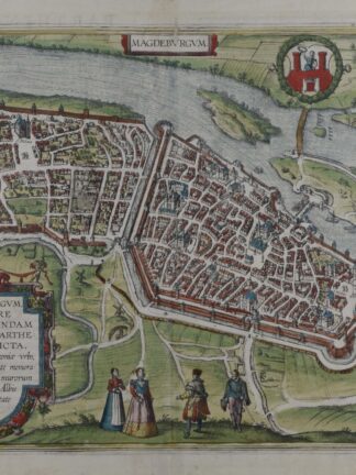 -MAGDEBURG. Magdeburgum. Gesamtansicht aus der Vogelschau.