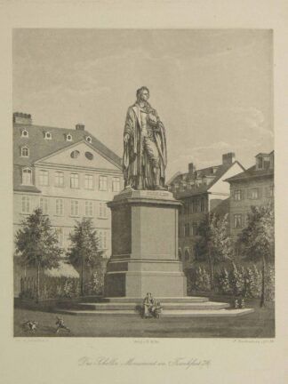 -Das Schiller Denkmal in Frankfurt a/M. Ansicht des Denkmals auf dem Paradeplatz.