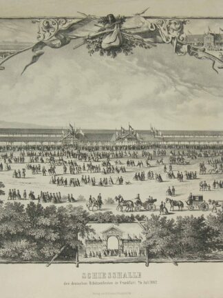 -Schiesshalle des deutschen Schützenfestes in Frankfurt a/M Juli 1862.