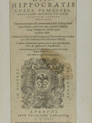 HIPPOCRATES. -Coaca praesagia