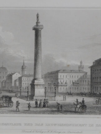 -DARMSTADT. Luisenplatz und das Ludwigsmonument.