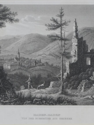 -BADEN-BADEN. Gesamtansicht von der Burgruine aus.