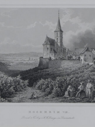 -HOCHHEIM/Main. Teilansicht mit Kirche