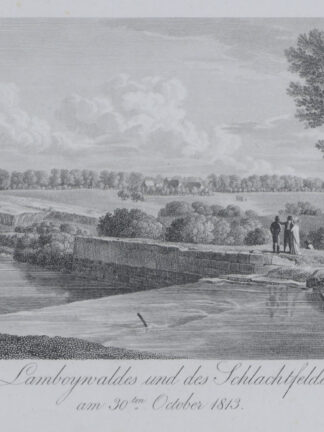 -HANAU. Ansicht des Lamboywaldes und des Schlachtfeldes bei Hanau am 30ten October 1813.