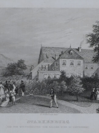 -HEPPENHEIM. - STARKENBURG. Ansicht mit Wirtshaus Zum Halben Mond.