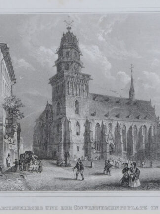 -KASSEL. St. Martinskirche und Gouvernementsplatz.