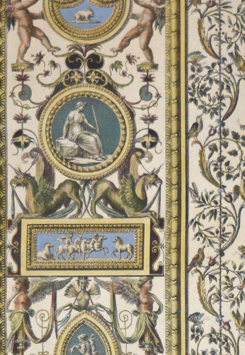 Giovanni. -Pilaster mit Darstellungen von Fabelwesen und Figuren aus der antiken Mythologie.