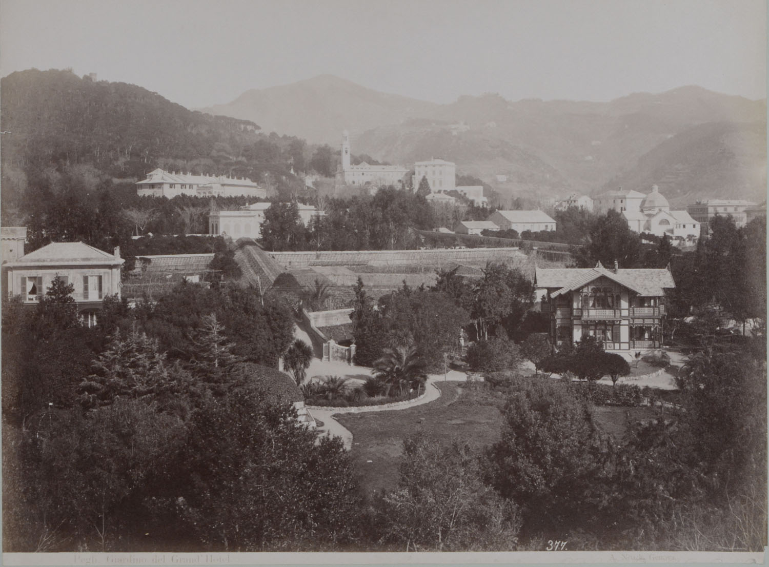 -GENUA - GENOVA - Pegli. Giardino del Grand Hotel . - Ansicht des Gartens des Grand Hotels im Stadtteil Pegli.