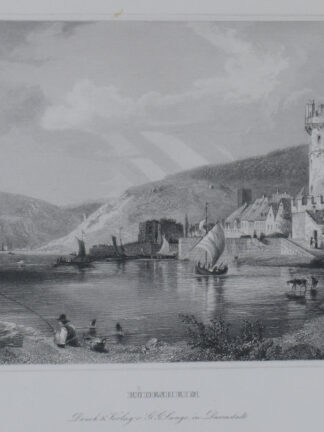 -RÜDESHEIM. Gesamtansicht über den Rhein.